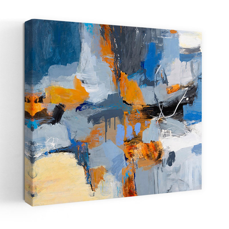 Bar Harbor, art contemporain abstrait, H 18 po x l 18 po