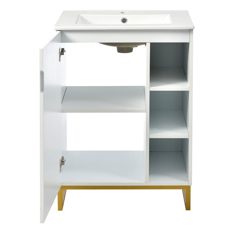 Ensemble de meuble-lavabo simple 24 po avec plateau en céramique Eha
