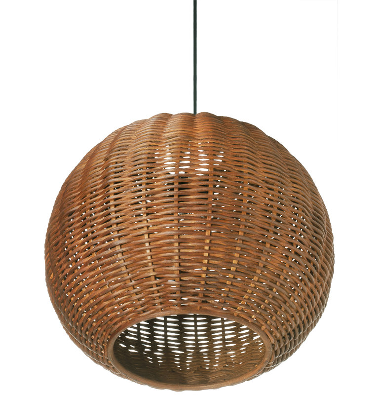 Luminaire suspendu sphère 1 lumière Tierra, Brun rustique