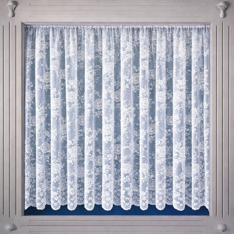 Floral Ruffled Cafe Curtain, 91cm W x 36cm L