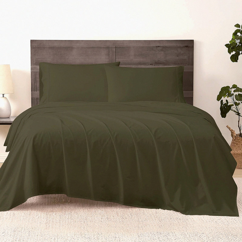 Dream Percale Sheet Set, Queen Sheet Set, Green