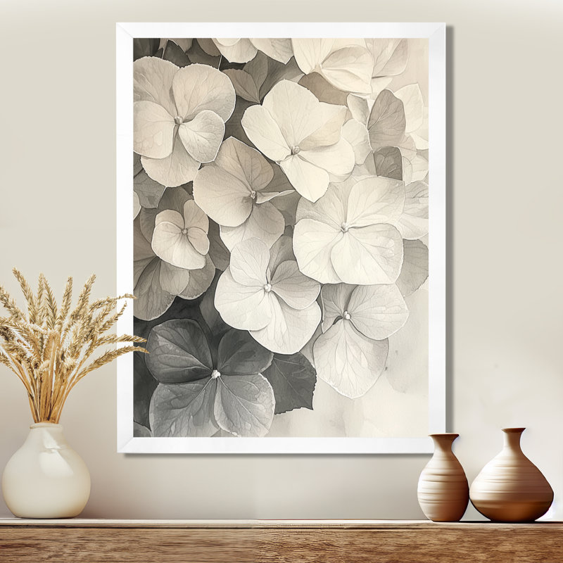 Haltwhistle - Floral Wall Art, Reproduction encadrée d'une seule photo sans pass, H 40 po x l 30 po, Blanc