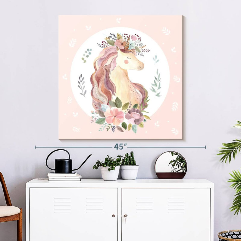 Ashelle charmante licorne fleurie, H 33 po x l 33 po