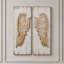 Panneaux muraux, ensemble de 2 ailes de plumes blanches vieillies 42 po x 15,5 po - Art mural