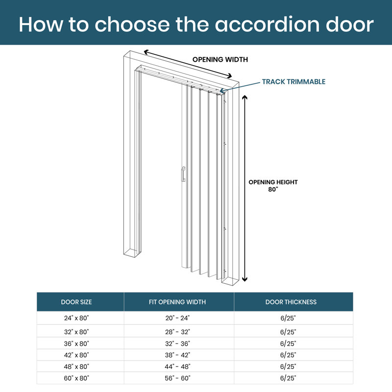 Porte accordéon à double couche en PVC / vinyle, 36 po x 80 po, Gris