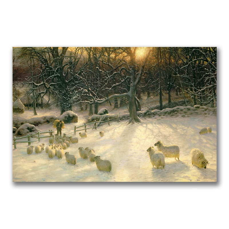 Art mural sur toile tendue - Joseph Farquharson «The Shortening Winter's Day» pour décoration de salon, de chambre à coucher ou de bureau - 16 x 24