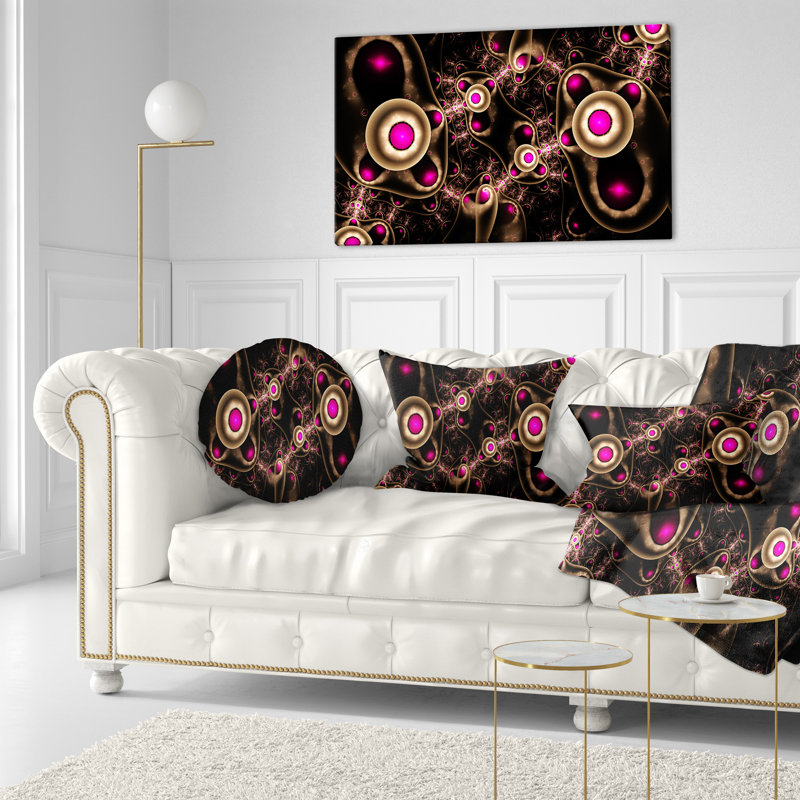 Conception abstraite mauve en 3D - oreiller imprimé abstrait