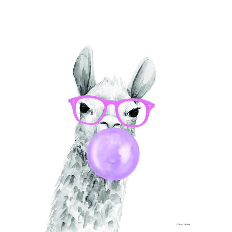 «Bubble Gum Alpaca», impression sur toile tendue, H 24 po x l 18 po