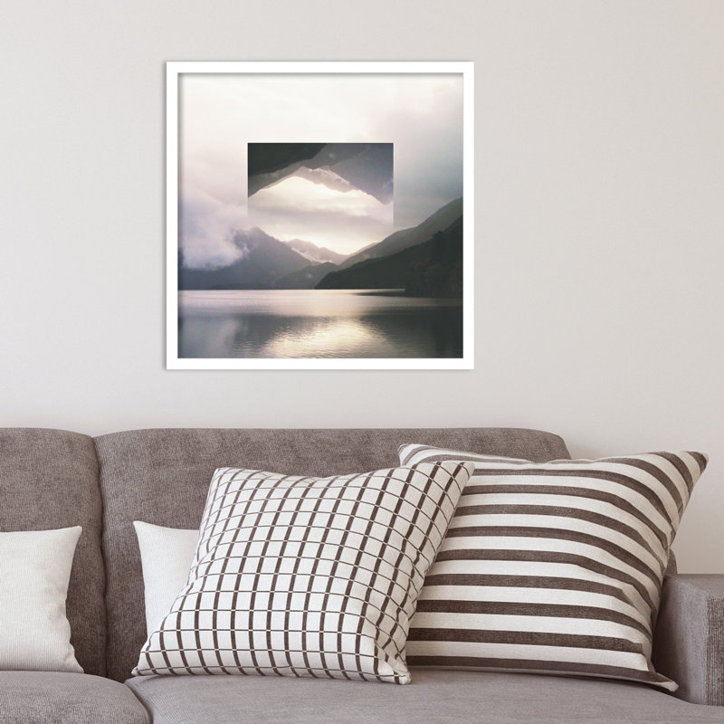 Reflected Landscape by Laura Marshall, White, 21" H x 21" W x 1" D