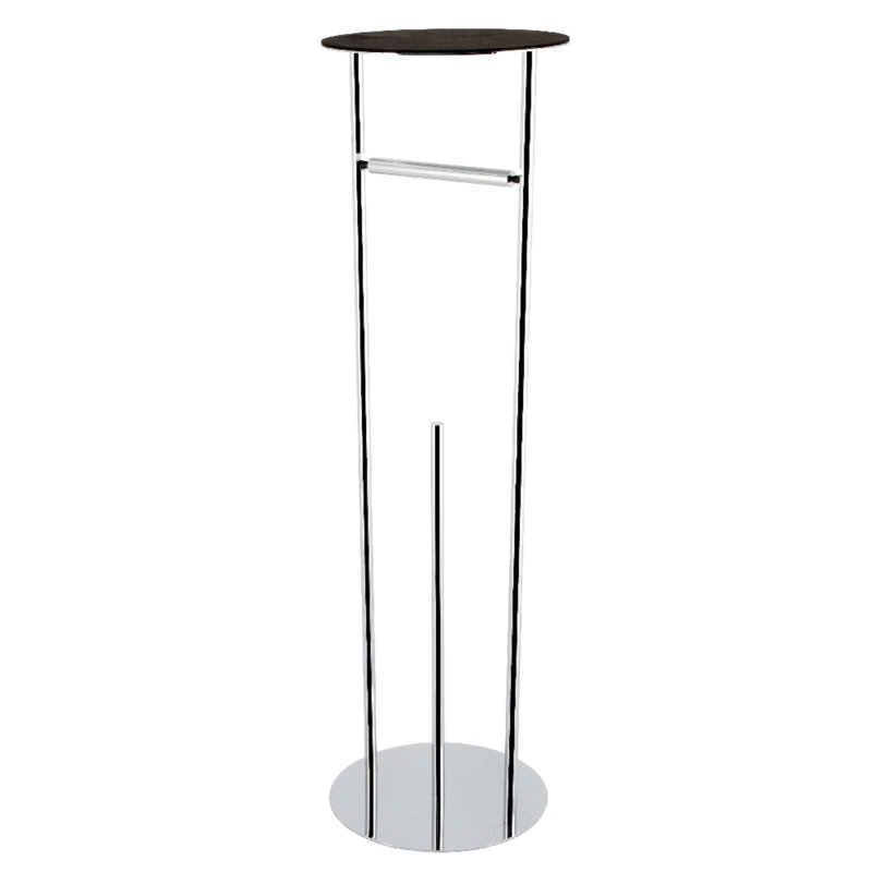 Kingston Brass Dessau Freestanding Toilet Paper Holder with Reserve Storage and Top Shelf, Silver