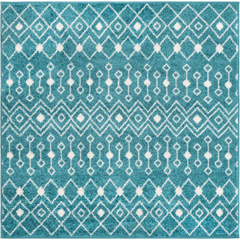 Geometric Indoor Rug, Square 5'3"