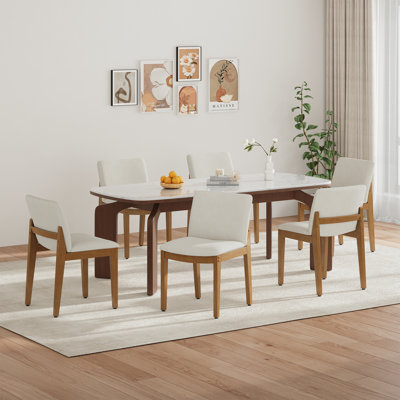 Chaise rembourrée moderne en chenille avec pieds en bois massif, chaise d'appoint sans accoudoirs