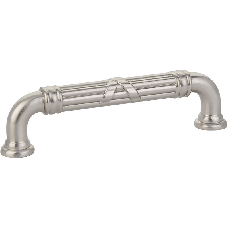 Ribbon and Reed Fixed Estate 4" Center to Center Bar Pull, Satin Nickel, 4"
