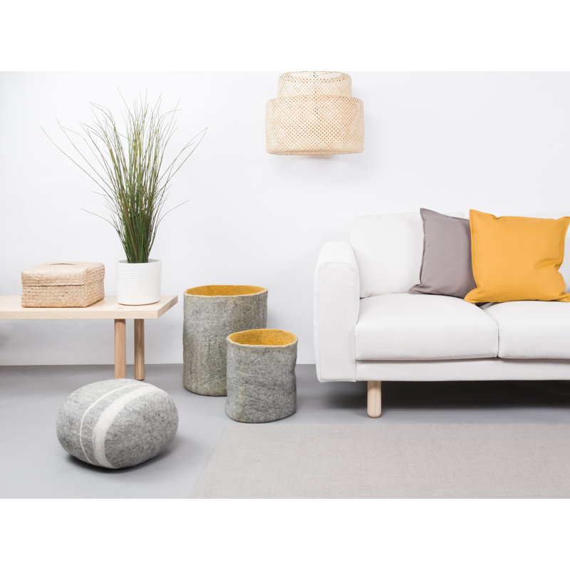 Solid Colour Wool Hand Woven Area Rug, Rectangle 120 x 170cm