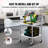 Stainless Steel Work Table, 24 x 28 x 30 Inch Commercial Food Prep Worktable with 4 Wheels, 3-Sided Backsplash Heavy-Duty Prep Worktable, Casters, Metal Work Table for Restaurant Home Hotel