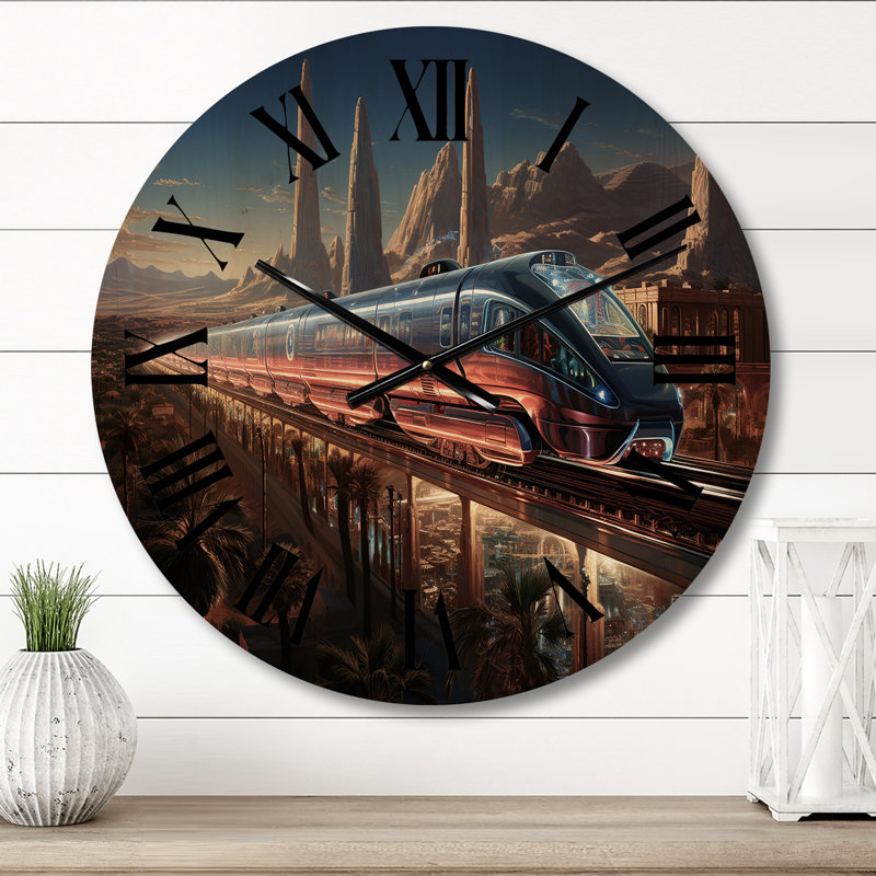 Horloge murale en bois massif Laini, Petit
