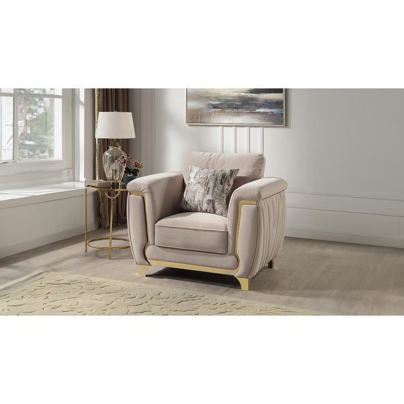 Ensemble de salon rembourré 3 pièces Leena, Beige