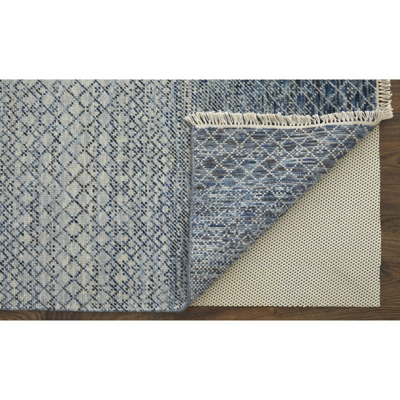 Branson Wool Area Rug in Blue, Rectangle 7'9" x 9'9"