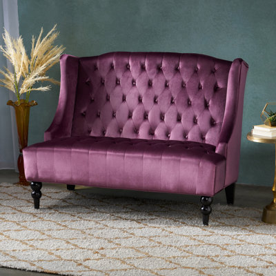 Loveseat Wingback Sofa With Button Tufted Design