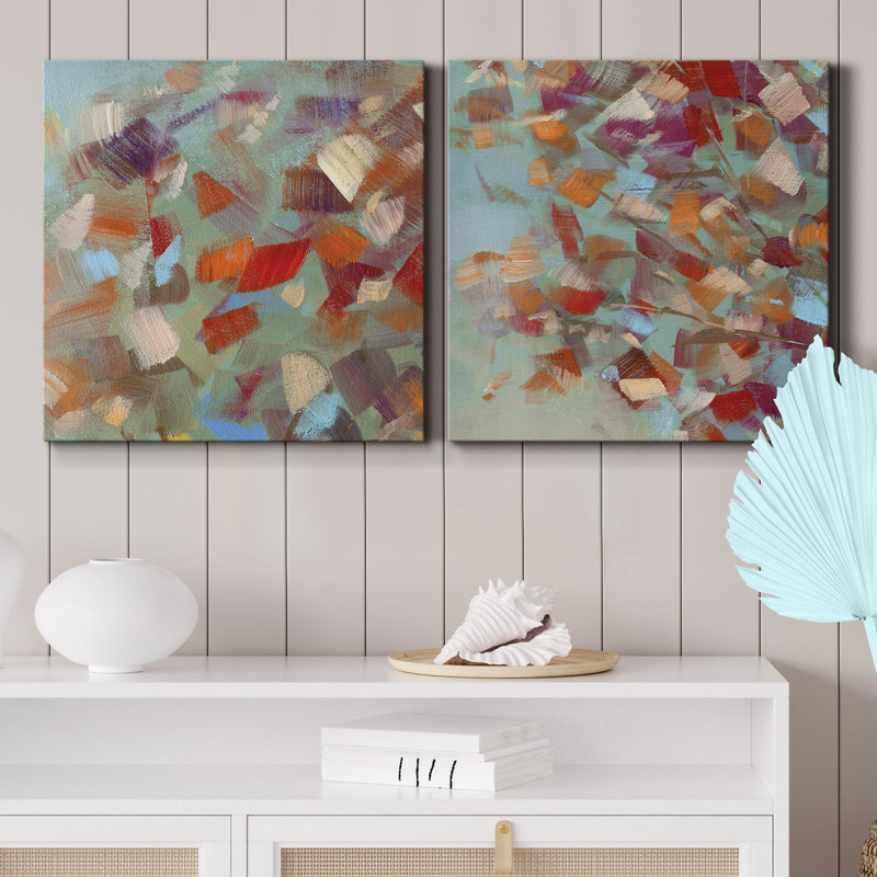 Confetti Party I - Ensemble de 2 reproductions d'art sur toiles tendues, H 10 po x l 10 po x P 1,25 po