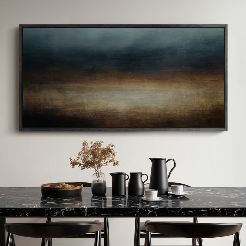 Très grand art mural rétro encadré pour art classique, H 30 po x l 60 po, Noir