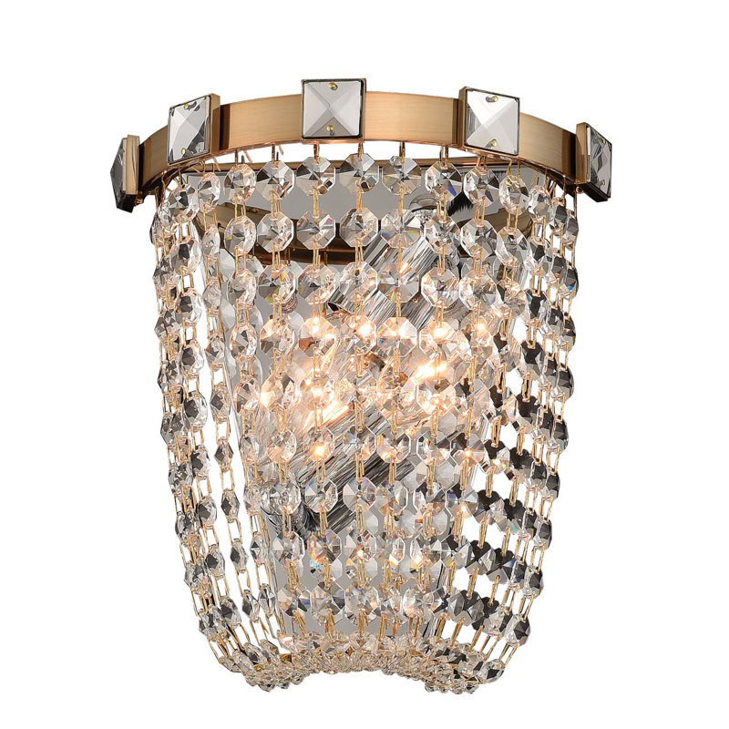 Impero 2 LT Brushed Champagne Gold/Clear Wall Sconce Allegri
