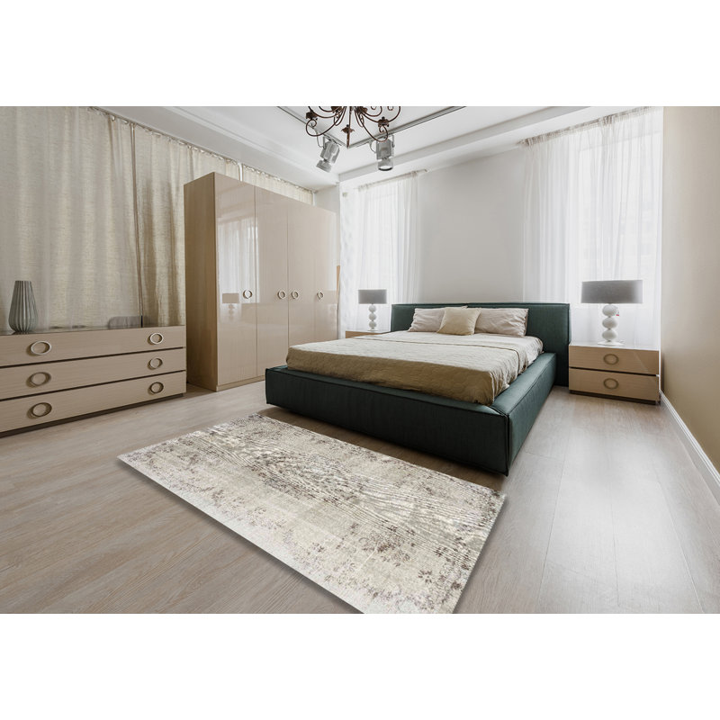 Tapis gris zone contemporaine, Rectangle 5 pi x 7 pi