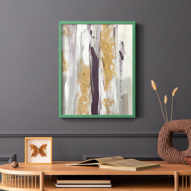 Reproduction encadrée Tumultous Amethyst II - bois massif, Vert, H 10 po x l 8 po