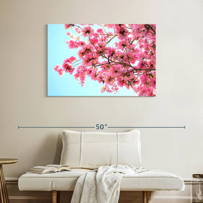 Branche florale rose Harnek, H 26 po x l 39 po