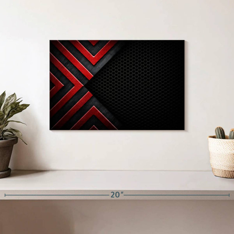 Avery Red Black Abstract, 8" H x 12" W