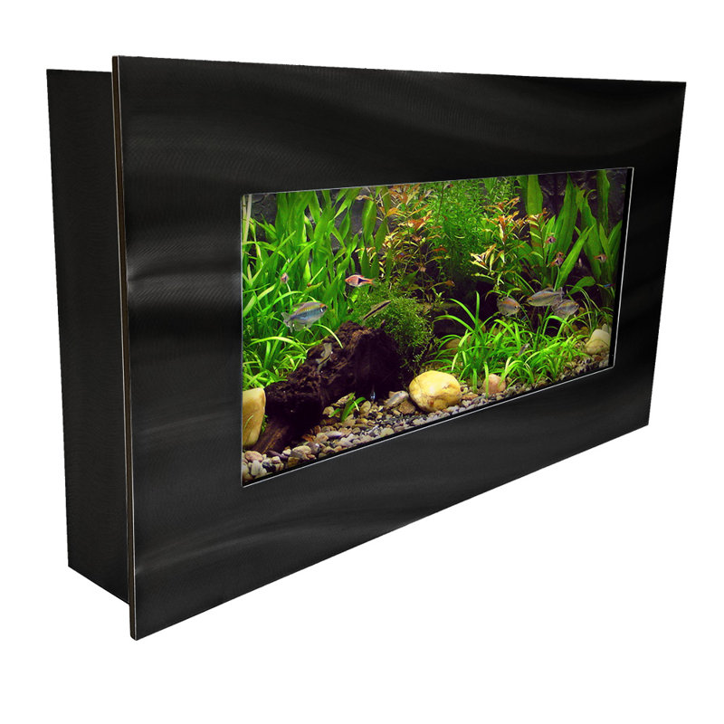Aquarium rectangulaire 2 gallons Angelica, Noir brossé