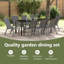 Vidaxl Garden Dining Set Powder-Coated Steel Outdoor Furniture Ensemble Patio