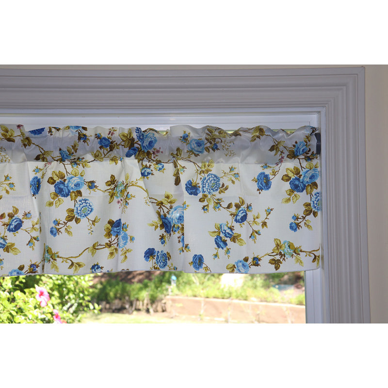Cantonnière sur mesure en mélange de coton à motif floral l 58 po Tambrey, L 58 po x L 14 po