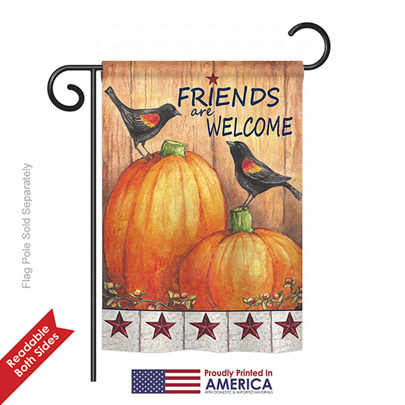 Drapeau de jardin 18,5 x 13 po Haytug Welcome Friends Crows