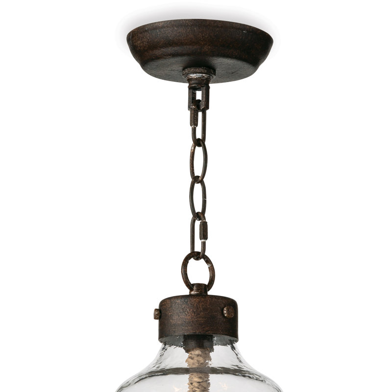 Regina Andrew Wythe Glass Pendant; Dimensions 8.5W X 19.75H X 8.5D; Uses Three Maximum 60 Watt E12 Base Bulbs (Not Included)