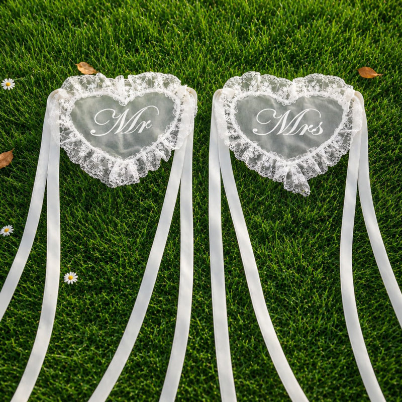 MR MRS, décorations de dossier en dentelle, accents de chaise de mariage romantique pour table de réception