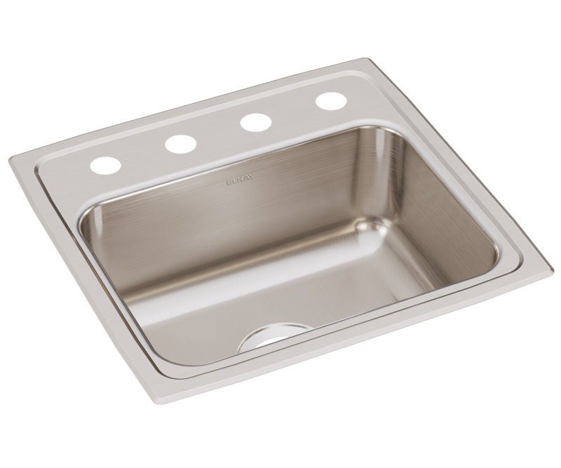 Évier de cuisine en acier inoxydable L 19 po x l 18 po Lustertone Classic, Trou OS4