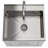 Modern Wide Shaker 24"W Utility Sink & Laundry Cabinet with Pull-Out Facet and Stainless Steel Sink, White