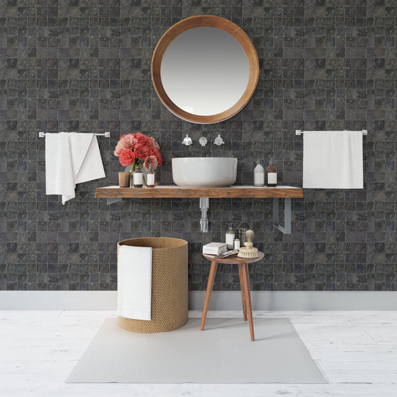 Florida 12" x 12" Natural Stone Grid Pebble Mosaic Wall Tile, Alor