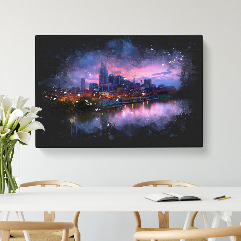 Nashville Tennessee Skyline - Wrapped Canvas, 35cm H x 50cm W x 3cm D