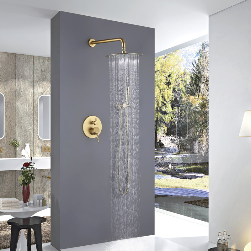 All-In-One Kit with Rough in-Valve, Brushed Gold
