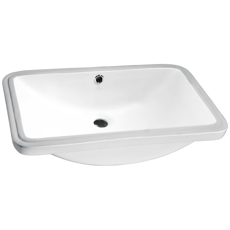 ANZZI Lanmia Series Vitreous China Rectangular Undermount Bathroom Sink with Overflow