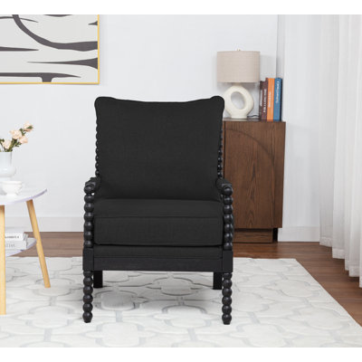 Accent Chair With Turned Wood And Solid Frame
