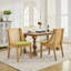 Chaises de salle à manger en rotin, structure en bois massif avec accoudoirs décoratifs, siège rembourré en lin, chaises d'appoint de style rustique en bois pour la cuisine, la salle à manger, le salon, finition naturelle, vert olive, paquet simple