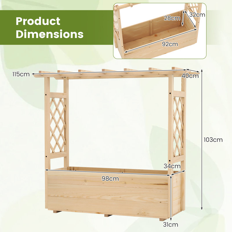 Wood Planter Box, Beige