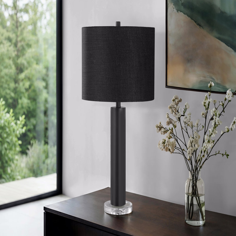 Lighting, lampe de table H 28 po, métal noir