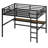 Metal Loft Bed With Power Outlet And LED Lighted, Space-Saving-640583853