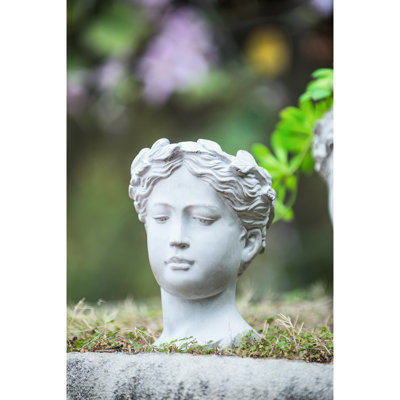 Jardinière en ciment de style grec - 6,3 po x 5,9 po x 9,1 po, vase gris, pour la maison et le centre de table 4,5 lb, intérieur et extérieur
