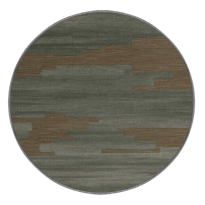 Tapis abstrait lavable à la machine, Rond 3 pi