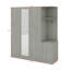 Armoire 4 portes avec tablettes, tiroirs et miroir pleine grandeur-444108801